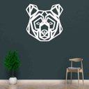 Ver imagem 1 de Quadro Decorativo Adorno Urso II 3mm Vazado - Mdf:Branco