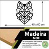 Quadro Decorativo Adorno Lobo 3mm Vazado - Mdf:Preto - 2
