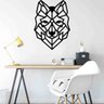 Quadro Decorativo Adorno Lobo 3mm Vazado - Mdf:Preto - 1