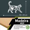 Quadro Decorativo Adorno Gato 3mm Vazado - Mdf:Branco - 2