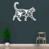 Quadro Decorativo Adorno Gato 3mm Vazado - Mdf:Branco - 1