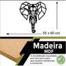 Quadro Decorativo Adorno Elefante 3mm Vazado - Mdf:Preto - 2