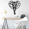 Quadro Decorativo Adorno Elefante 3mm Vazado - Mdf:Preto - 1