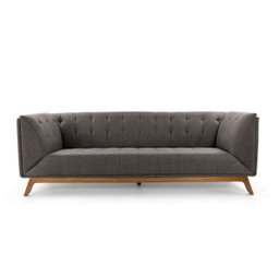 Sofá 3 Lugares Dante Linho Marrom C-468 - D'Rossi - 2