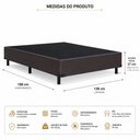 Ver imagem 2 de Base Cama Box Dancar Casal 138x188 Corino/Linho Marrom com Pés
