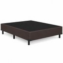 Ver imagem 1 de Base Cama Box Dancar Casal 138x188 Corino/Linho Marrom com Pés