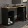 Mesa para Computador Escritório Quarto com Rodízios 1 Gaveta Escrivaninha Million Preto Acetinado/na - 1