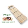 Petisqueira Madeira com 3 Divisórias e Alça Coração 34x10,5cm - 1