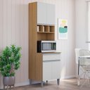 Ver imagem 2 de Paneleiro Microondas 202x61cm Andreia Amendoa Branco Reajl Moveis