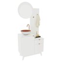 Ver imagem 5 de Gabinete de Banheiro 80cm com Espelheira e Ganchos sem Cuba Bn3680 Tecnomóbili