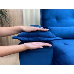 Sofá Retrátil Reclinável 2,50 M Azul 506 Guanabara - 6