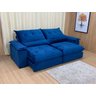 Sofá Retrátil Reclinável 2,50 M Azul 506 Guanabara - 3