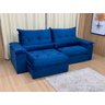 Sofá Retrátil Reclinável 2,50 M Azul 506 Guanabara - 4