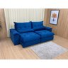 Sofá Retrátil Reclinável 2,50 M Azul 506 Guanabara - 1
