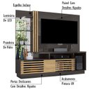 Ver imagem 3 de Estante Home Para TV 60 Polegadas 6431 Titanio Carvalho Madetec