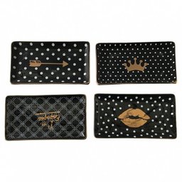 Conjunto de travessas em cerâmica Best Wishes 16,2 x 9,2 X 1,8 cm - 1