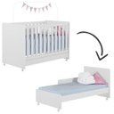 Ver imagem 3 de Berço Mini Cama Americano Encanto com Rodízios Branco
