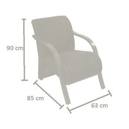 Poltrona Decorativa Stilo Suede Preto com Braços em Madeira -Dora Bela - 2