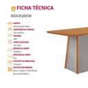 Ver imagem 3 de Mesa de Jantar Diane 120cm Tampo Mdf Moderna Mobília Naturalle/off White Laminado
