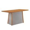 Ver imagem 1 de Mesa de Jantar Diane 120cm Tampo Mdf Moderna Mobília Naturalle/off White Laminado