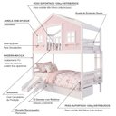 Ver imagem 2 de Beliche Infantil Casinha Dos Sonhos com Escorregador Madeira Maciça Rosa e Branco Megamobília