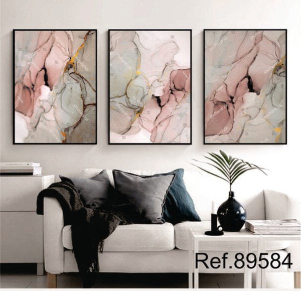 Quadro Decorativo Sala Abstrato rosé - 2