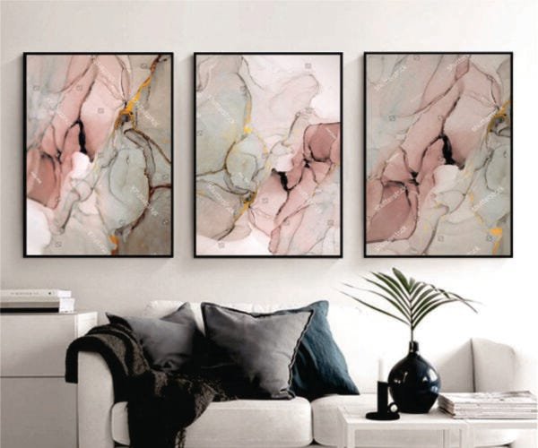 Quadro Decorativo Sala Abstrato rosé - 1