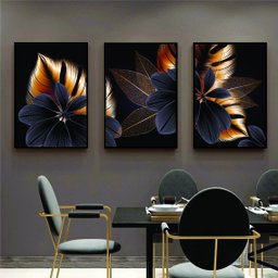 Quadro Decorativo Sala Quarto Trio Folhas Flores - 2