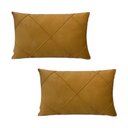 Ver imagem 1 de Kit 2 Capas para Almofada Drapeada em Veludo Retangular Mostarda
