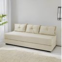 Ver imagem 1 de Sofá Cama 3em1 em Tecido Suede com Almofadas - Sofá que Vira Cama Multifuncional :bege