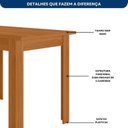 Ver imagem 5 de Conjunto Sala de Jantar Mesa Bellagio 108cm com 4 Cadeiras Lugano Yescasa Freijo UV