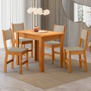 Ver imagem 1 de Conjunto Sala de Jantar Mesa Bellagio 108cm com 4 Cadeiras Lugano Yescasa Freijo UV