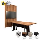 Ver imagem 3 de Conjunto Escritório Mesa 2m Caixa Tomada e Painel TV Ng F5 Cor:Nogal com Preto