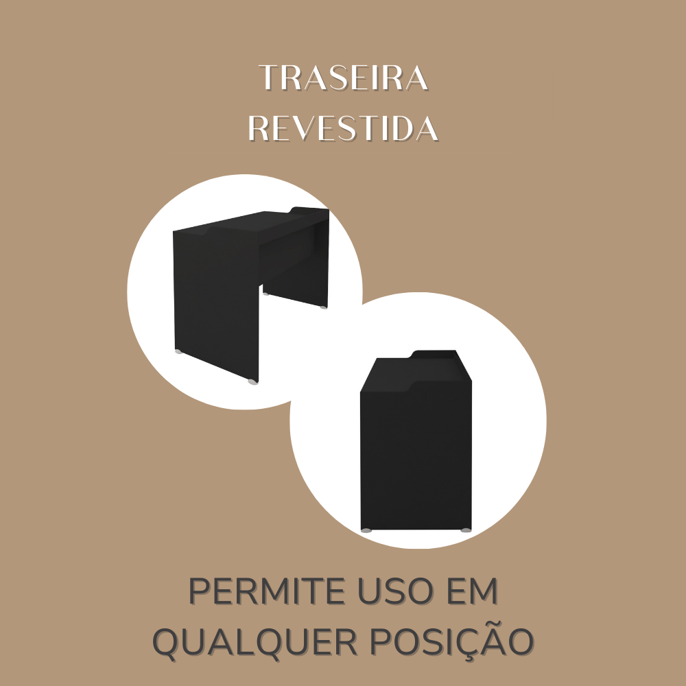 Escrivaninha Versátil e Minimalista Slim com 1 Gaveta  - 18