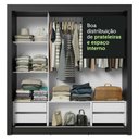Ver imagem 3 de Guarda-roupa Casal 3 Portas de Correr com Espelho 4 Gavetas Preto/branco Sublime Plus Madesa Preto/