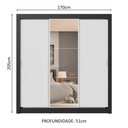 Ver mais imagens de Guarda-roupa Casal 3 Portas de Correr com Espelho 4 Gavetas Preto/branco Sublime Plus Madesa Preto/