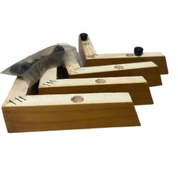 Pés para Sofá Kit 8 Conjunto de Cantoneiras de Madeira, Mel, Acabamento Natural para Moveis, 4 Cm Al - 1
