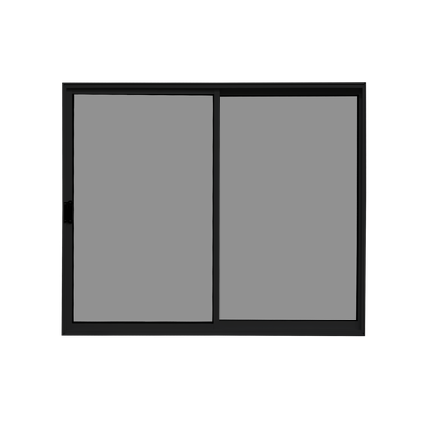 Vitrô 2 Folhas de Correr Aluminio Preto 1,00x1,00 Linha 18 Modular
