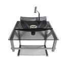 Ver imagem 3 de GABINETE DE VIDRO FUME 40CM AC COM CUBA QUADRADA