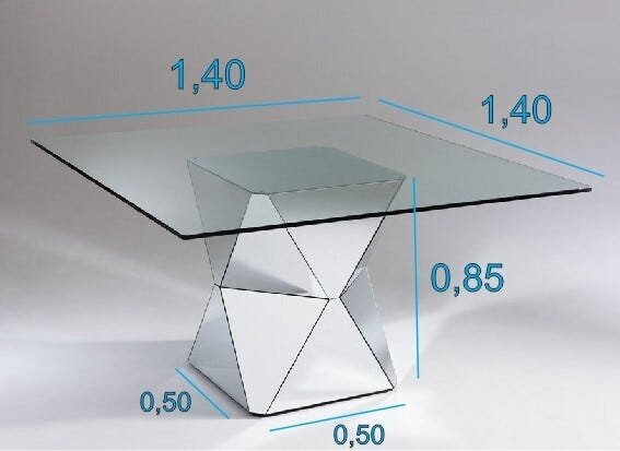 Mesa de Jantar Espelhada Diamond - 2