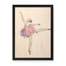 Quadro Decorativo em Madeira Bailarina Color - 46x32,5cm (Moldura caixa em laca preta) - Arte Maníac - 1