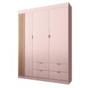 Ver imagem 1 de Guarda Roupa Infantil Ayla 3 Portas e 4 Gavetas Rosê Acetinado - Phoenix Baby