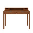 Ver imagem 6 de Mesa Escritório Compacta 2 Nichos 4 Gav Retrô Home Office Madeira Castanho Verniz Raul Idimex