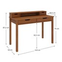 Ver imagem 3 de Mesa Escritório Compacta 2 Nichos 4 Gav Retrô Home Office Madeira Castanho Verniz Raul Idimex