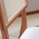 Ver imagem 5 de Conjunto Mesa de Jantar 6 Cadeiras Estofadas Encosto Tela 100% MDF Freijó/Césare Escuro - Dalla Cost
