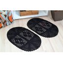 Ver imagem 1 de Par de Tapetes em Crochê Oval Liso - Preto Arte & Tear