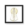 Quadro Decorativo Nossa Senhora De Fátima Fundo Branco - 20x20cm (Moldura em laca preta) - Arte Maní - 1