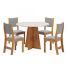 Mesa de Jantar Redonda 90x90 Fox com 4 Cadeiras Sol Mel/blonde/cinza - Casa Giulia - 2