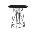 Ver imagem 4 de Jogo Mesa Bistrô Eames Preta 60Cm 3 Banquetas Branca Base Ferro Preto - Cor: Preto