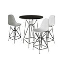Ver imagem 1 de Jogo Mesa Bistrô Eames Preta 60Cm 3 Banquetas Branca Base Ferro Preto - Cor: Preto